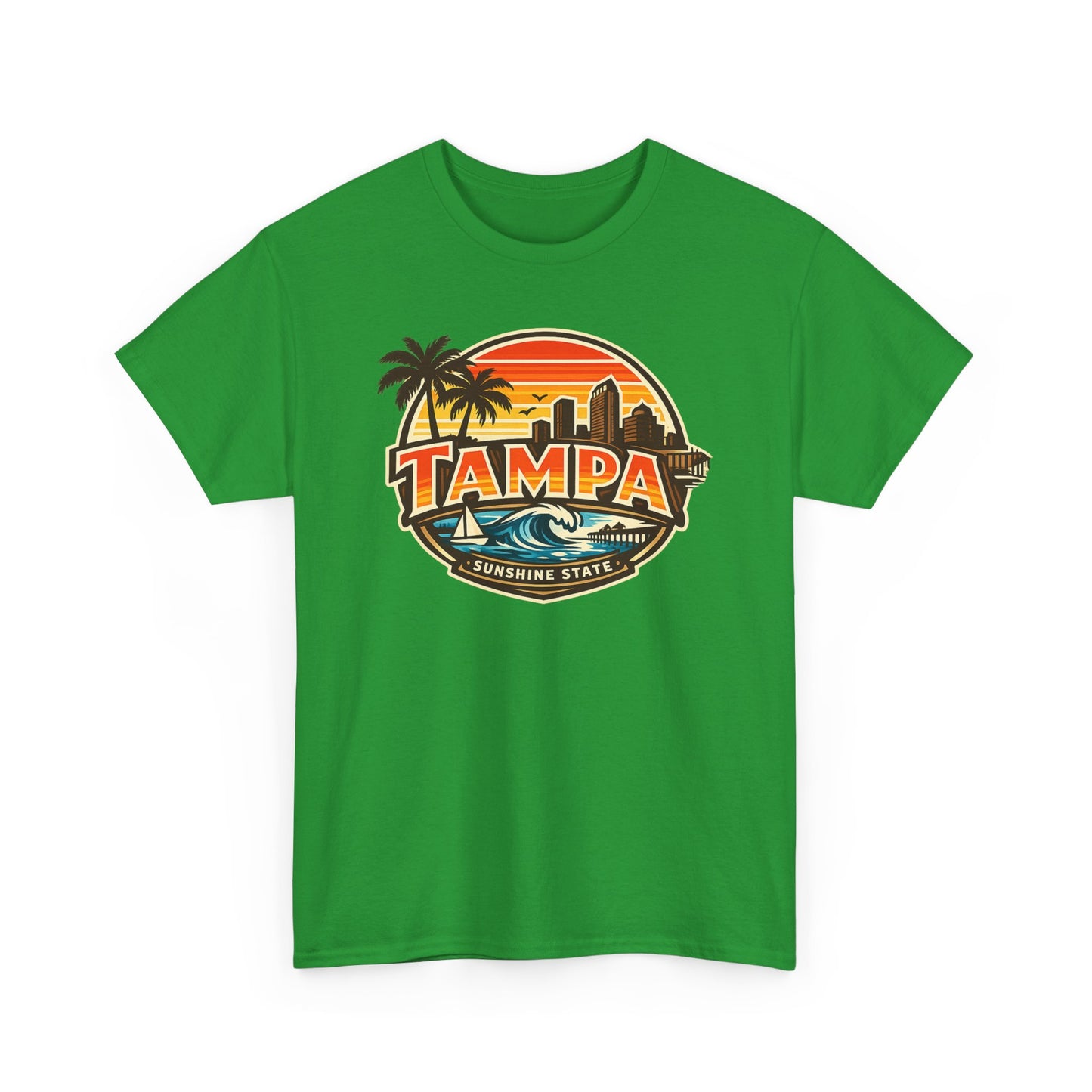 Tampa Retro Sunset T-Shirt – Vintage Palm Beach Skyline Tee