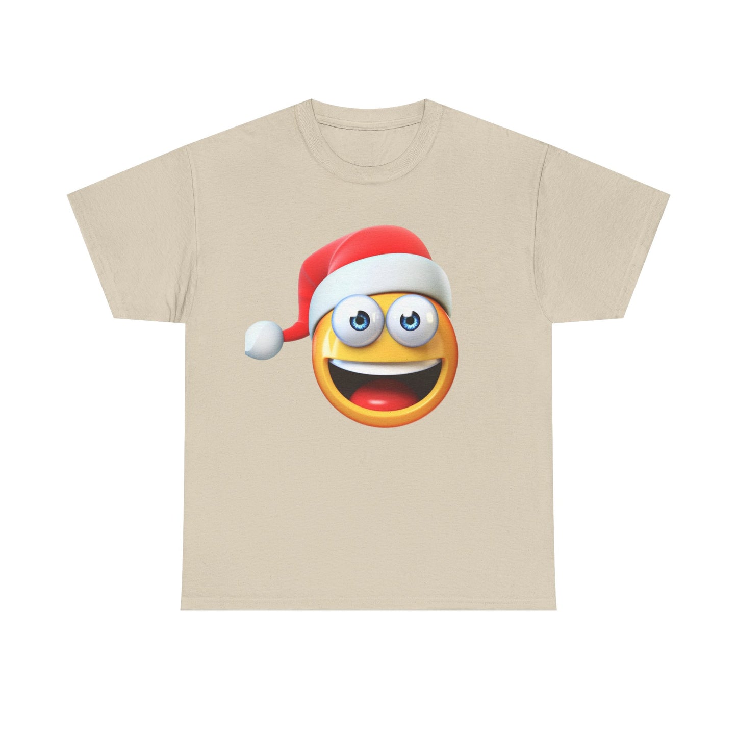 Christmas Emoji T-Shirt — Santa Hat Smiley Holiday Tee
