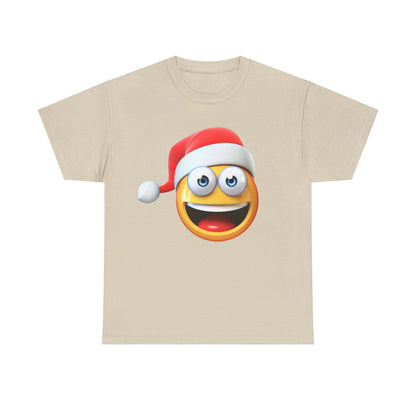 Christmas Emoji T-Shirt — Santa Hat Smiley Holiday Tee