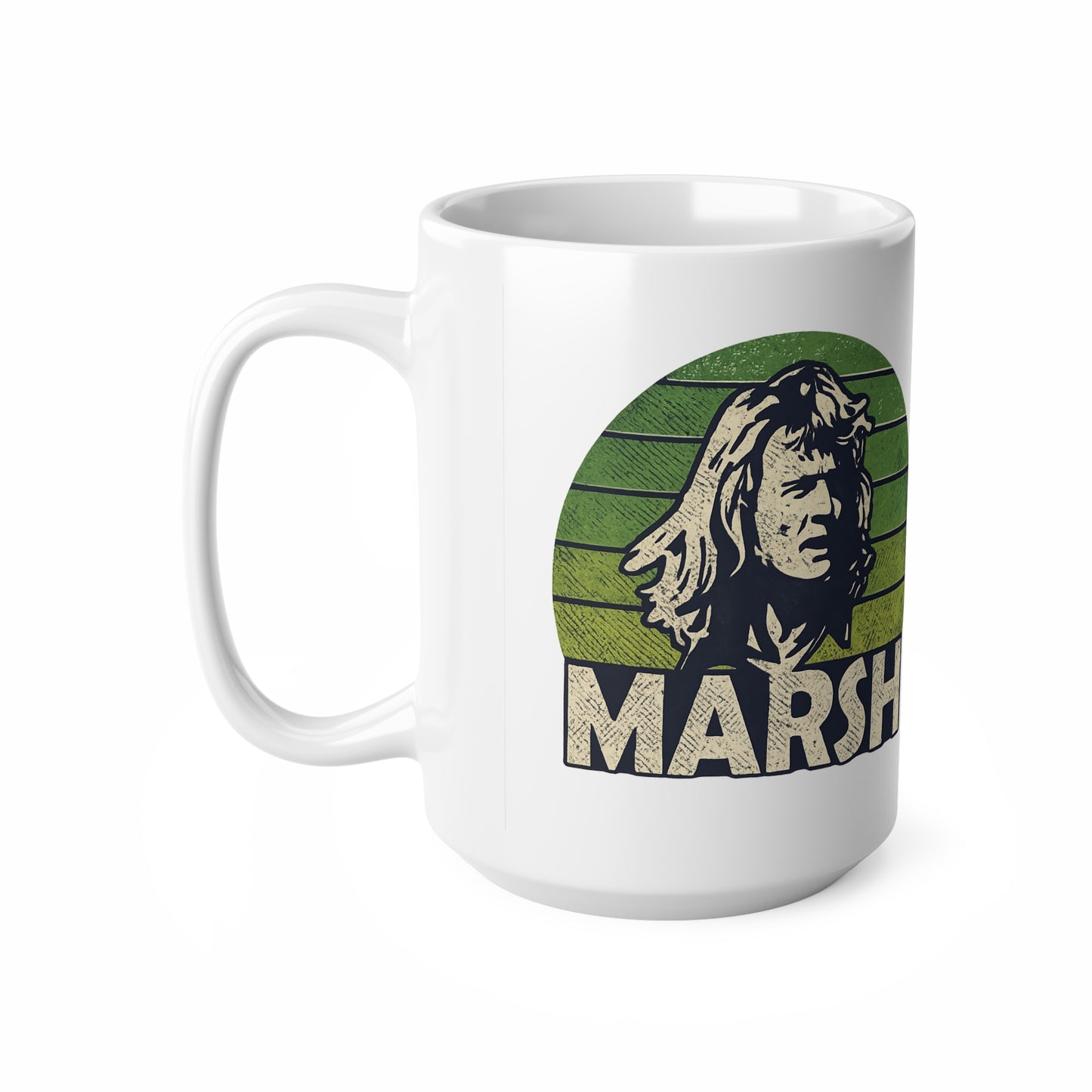 Rodney Marsh Vintage Portrait Mug — Retro Green Ceramic Coffee Cup (11oz & 15oz)