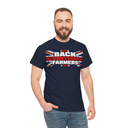 Back British Farmers T-Shirt — Union Jack Support Tee for UK Farmers