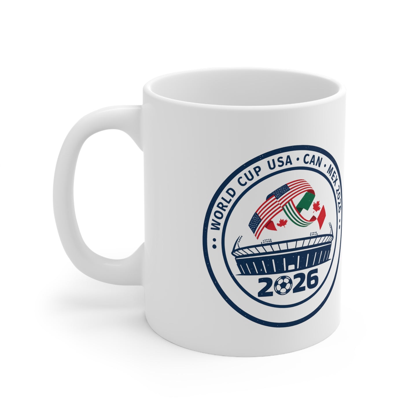World Cup 2026 Ceramic Mug — USA • CAN • MEX Stadium Emblem (11oz & 15oz)