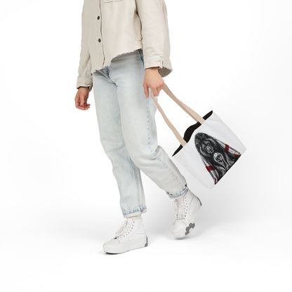 England Lion Guardian Canvas Tote — Protective Lion & Cub Illustration Tote Bag