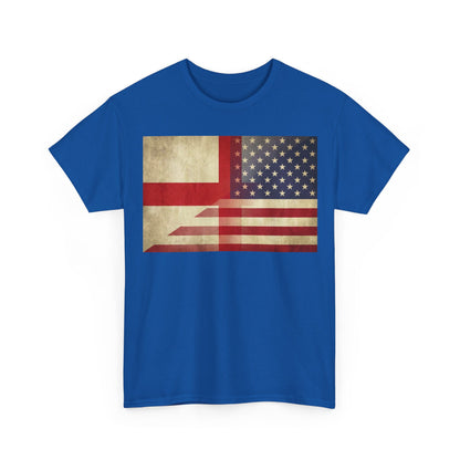 Vintage England-USA Flag T-Shirt — Retro Anglo-American Pride Tee