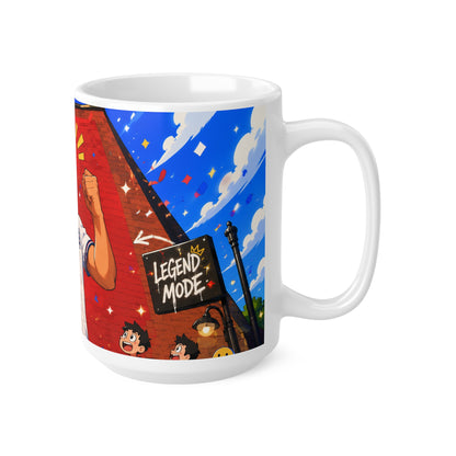 England Football Fan Mug — Celebratory Soccer Player Illustration, Ceramic 11oz & 15oz