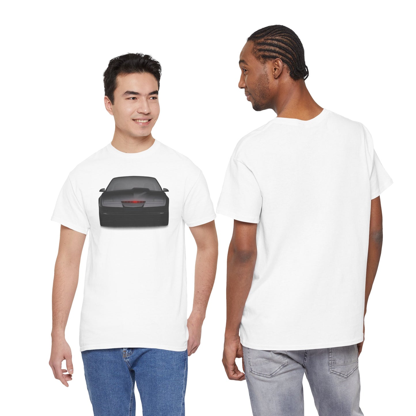 KITT-Inspired Retro Sports Car Tee — Front View Knight Rider Car Graphic Shirt