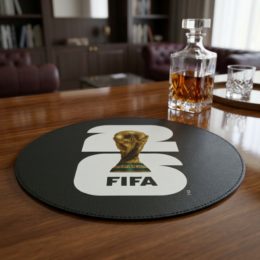FIFA World Cup Trophy PU Leather Mouse Mat — Soccer Gaming Desk Pad