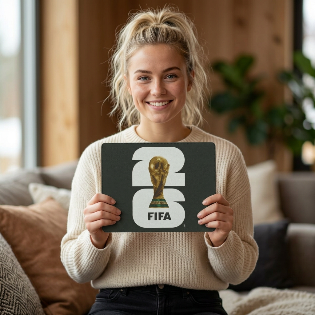 FIFA World Cup Trophy PU Leather Mouse Mat — Soccer Gaming Desk Pad