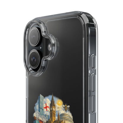 Manchester Landmark Clear Phone Case — Cityscape Collage Design