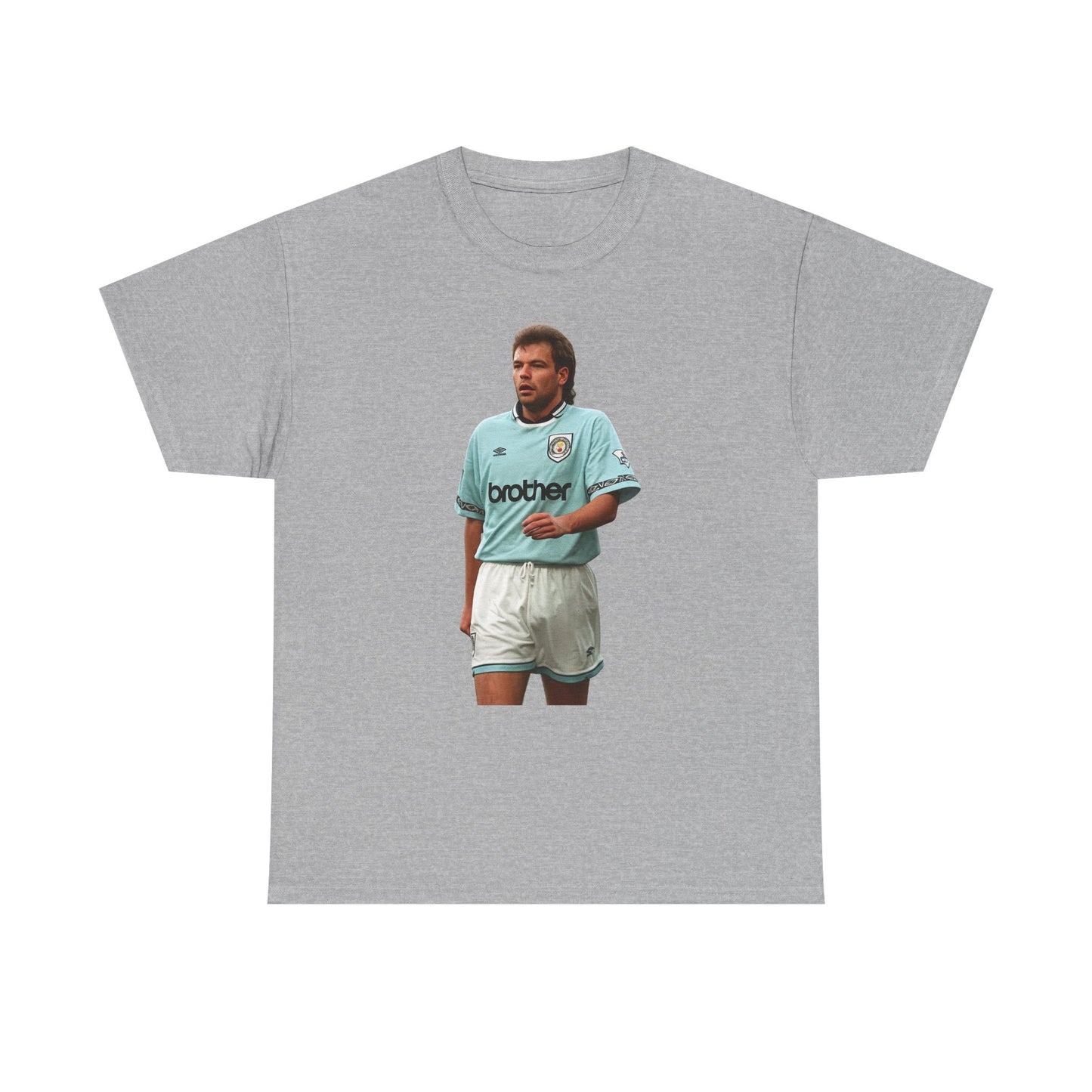 Uwe Rosler Manchester City Legend Graphic Tee - Retro Football Kit Print