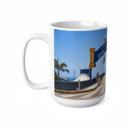 Santa Monica Pier Coffee Mug – 'Yacht Harbor Sport Fishing & Boating Cafes' 11oz/15oz Ceramic