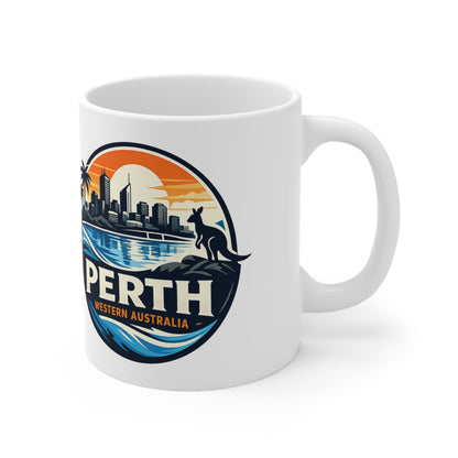 Perth Skyline Ceramic Mug — Western Australia Souvenir Coffee Cup (11oz & 15oz)