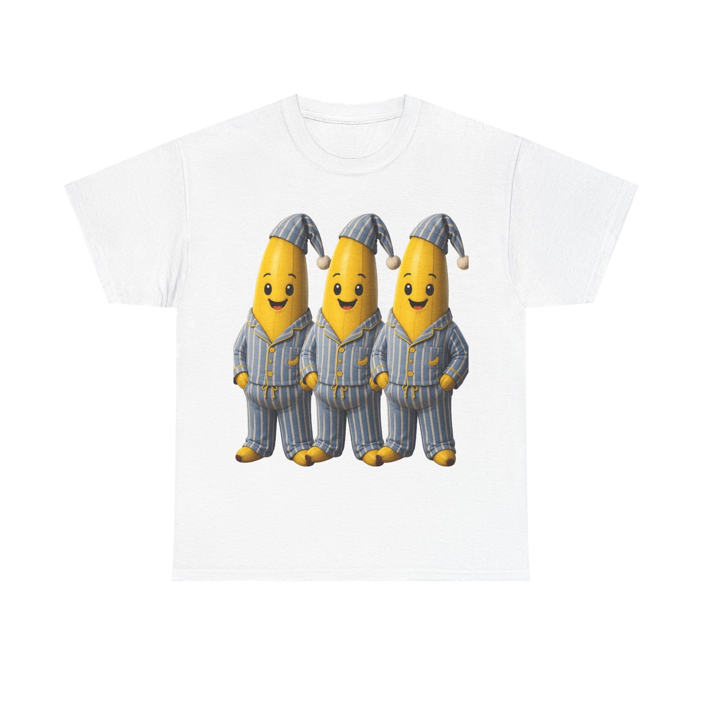 Bananas in Pyjamas – Three Smiling Bananas in Striped Pajamas Graphic T-Shirt