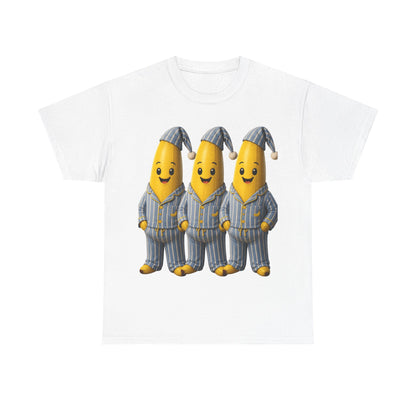 Bananas in Pyjamas – Three Smiling Bananas in Striped Pajamas Graphic T-Shirt