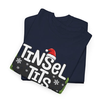 T-Shirt — "Tinsel Tits" Funny Christmas Wreath Holiday Tee