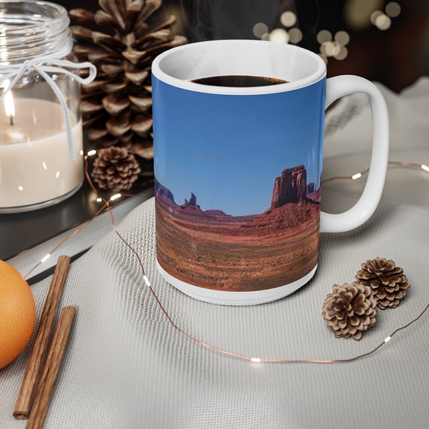 Desert Panorama Mug — Monument Valley Scenic Ceramic Coffee Cup (11oz & 15oz)