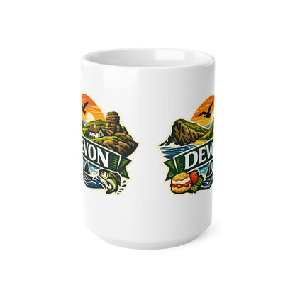 Devon Scenic Mug — Coastal Sunrise Ceramic Coffee Cup (11oz & 15oz)