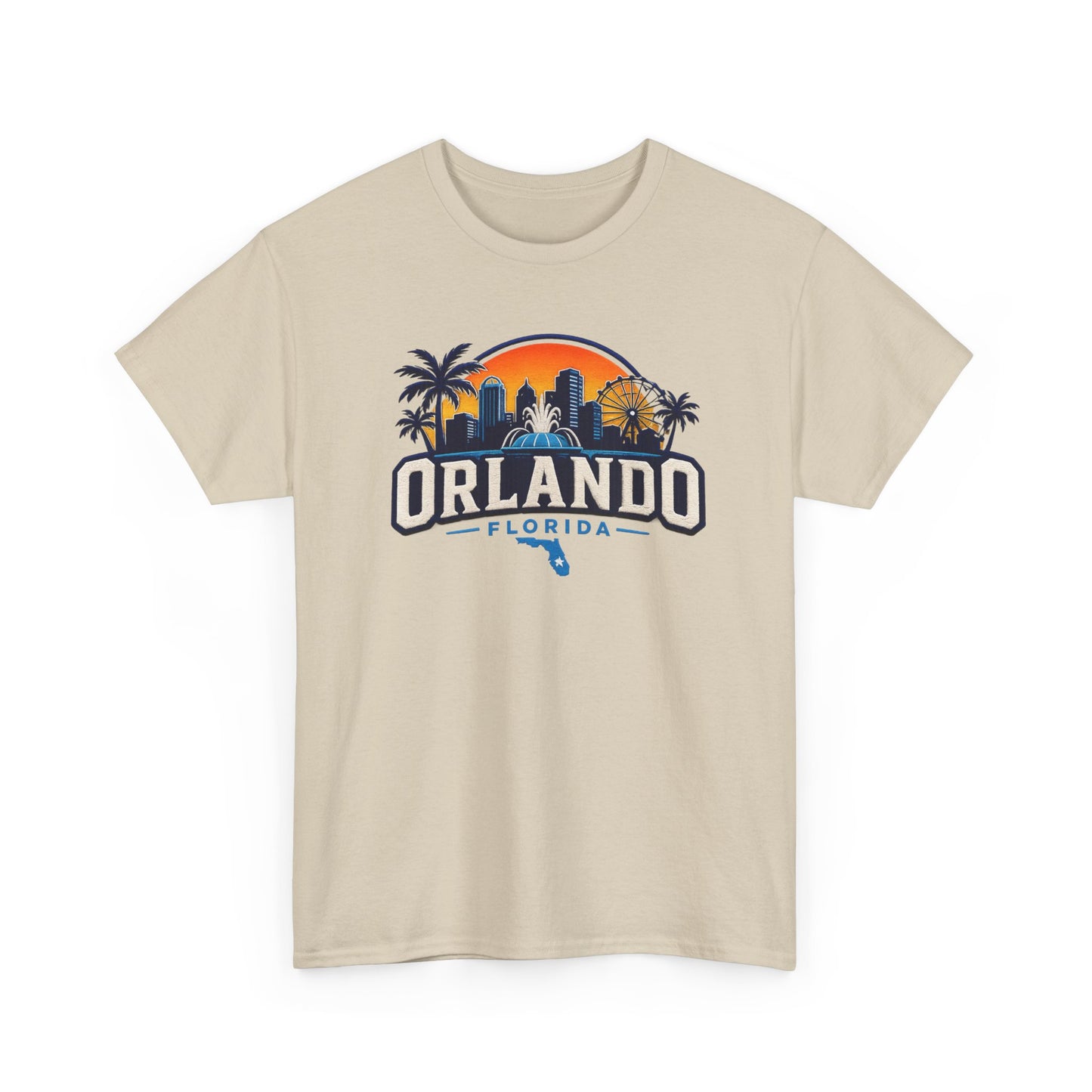 Orlando Florida Sunset T-Shirt — Retro Skyline & Palm Tree Vacation Tee