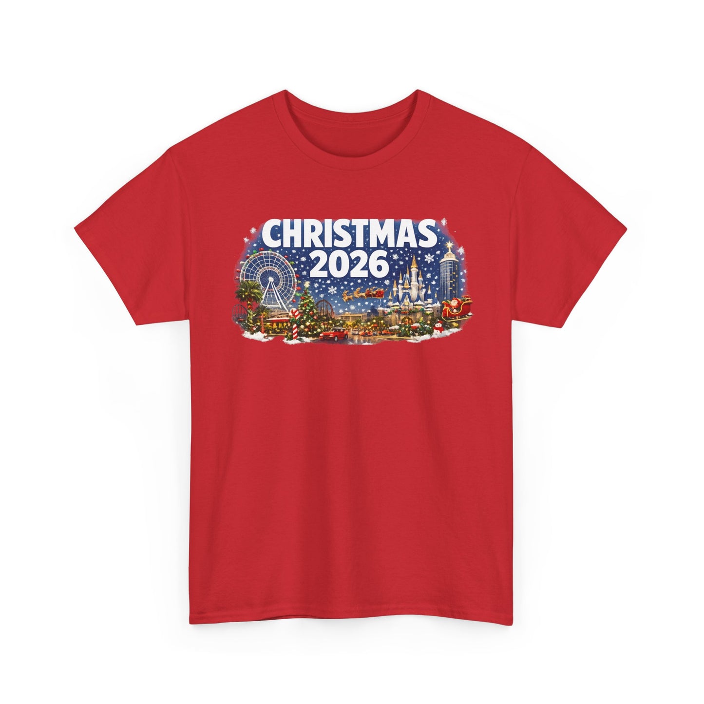 Christmas 2026 Holiday Tee — Festive Winter Village Graphic T-Shirt