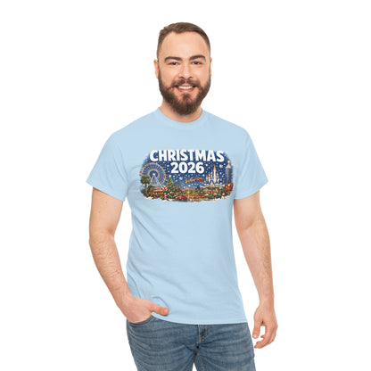 Christmas 2026 Holiday Tee — Festive Winter Village Graphic T-Shirt