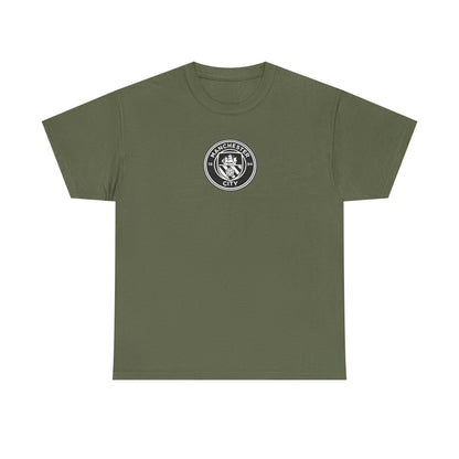 Man City Unofficial T-Shirt — Vintage Crest Logo Tee (Small Chest Emblem)