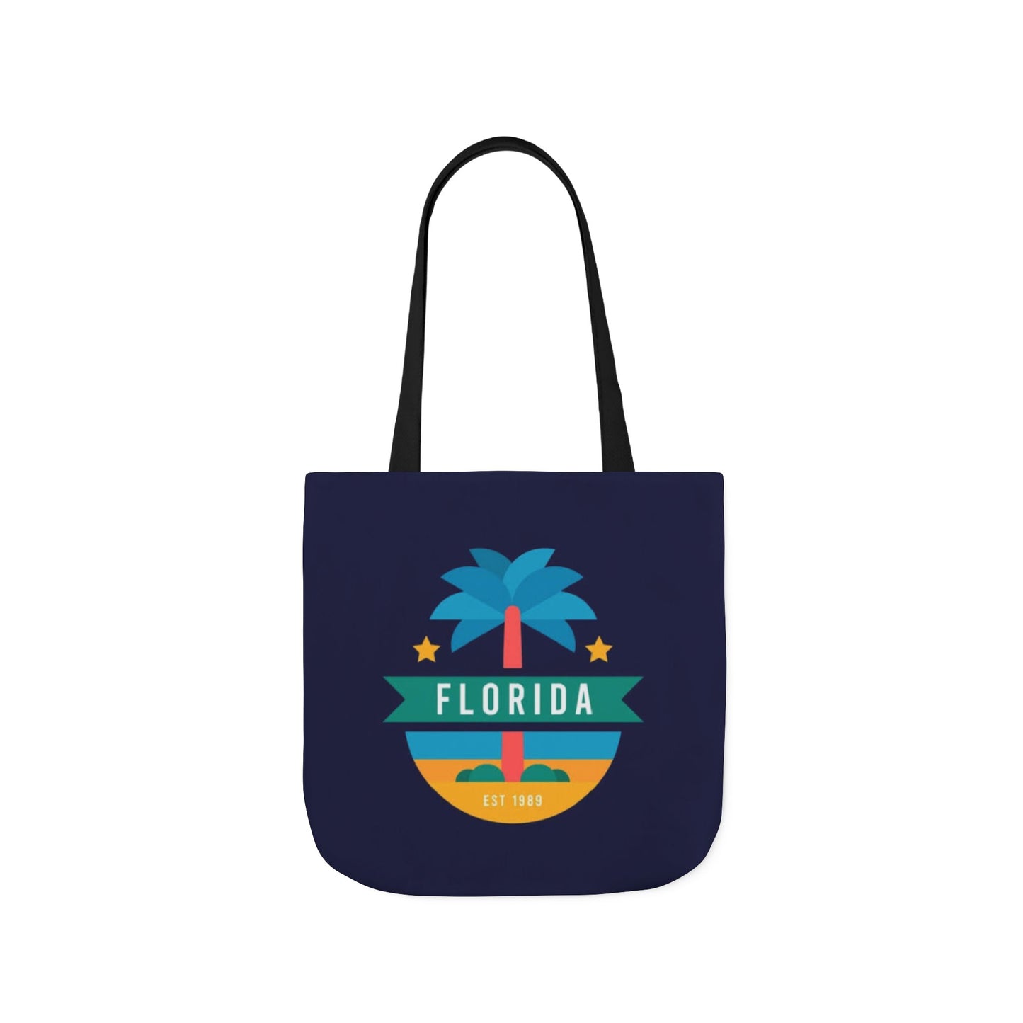 Florida Palm Beach Canvas Tote Bag — Retro Sunshine Travel Tote