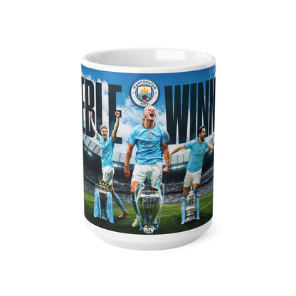 Manchester City Treble Winners Ceramic Coffee Mug — "Treble Winners" Ceramic Coffee Cup (11oz & 15oz)