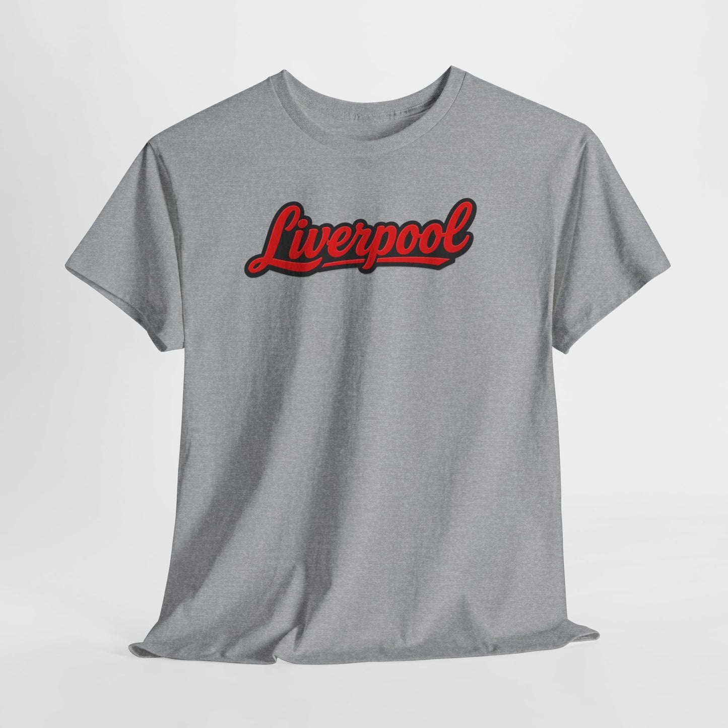 Liverpool Script T-Shirt — Retro Red Script Football Fan Tee
