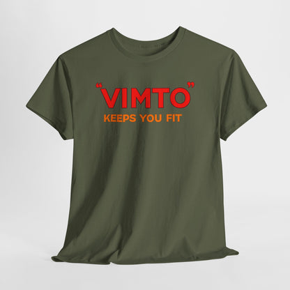 VIMTO "Keeps You Fit" Graphic Tee — Retro Beverage Logo T-Shirt