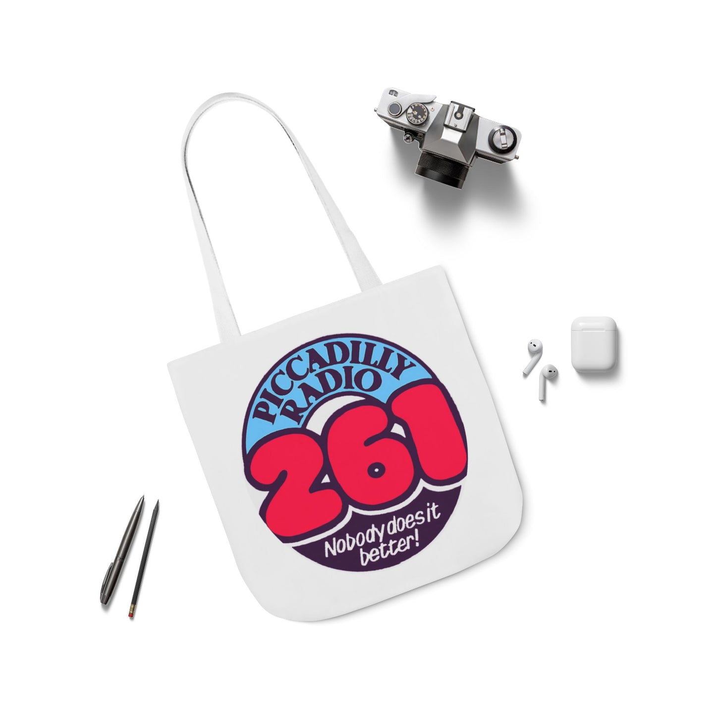 Tote Bag — Retro 'Piccadilly Radio 261' Vintage Logo Canvas Tote