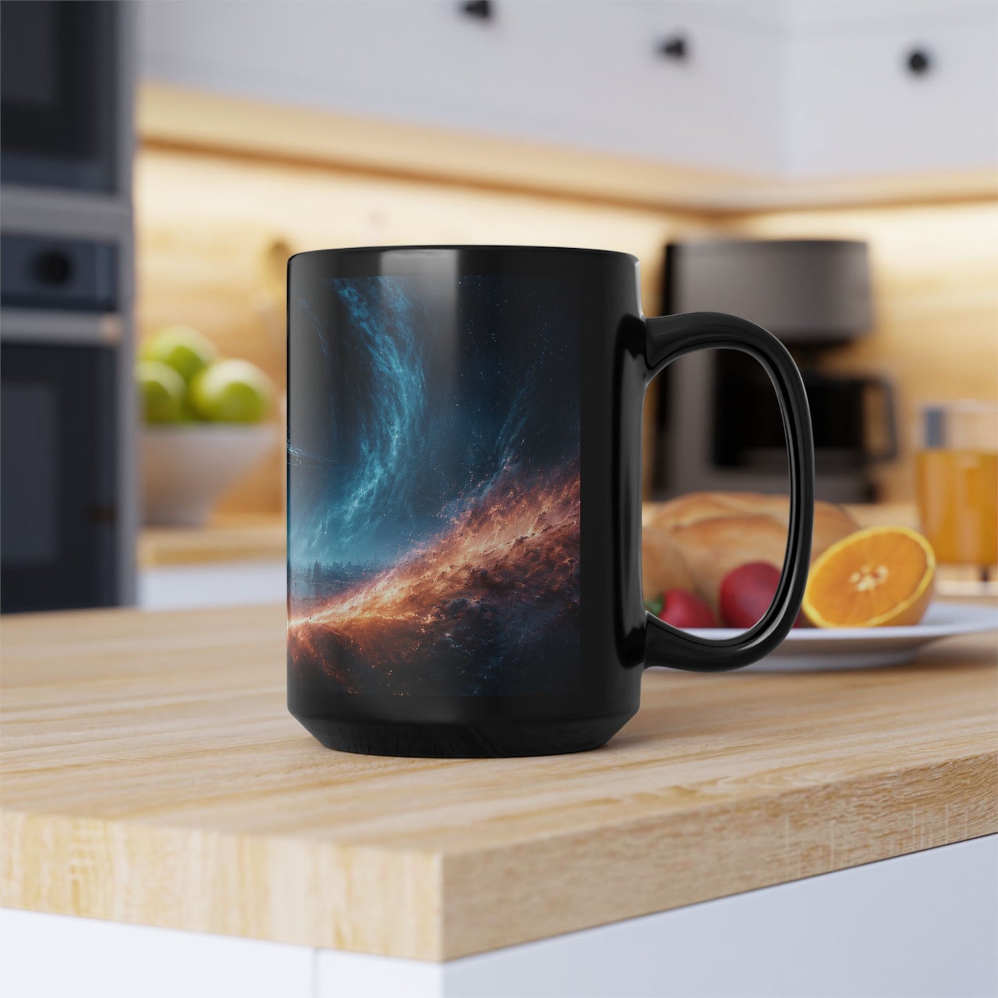 Empire Star Destroyer Galaxy Vortex Black Mug — Cosmic Space Coffee Cup (11oz & 15oz)