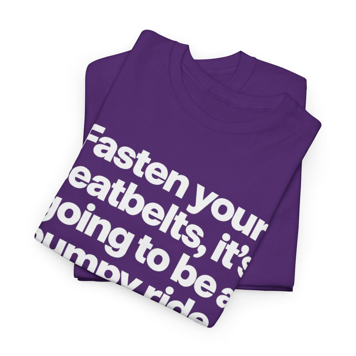 Fasten Your Seatbelts Tee — 'Fasten your seatbelts, it's going to be a bumpy ride.' Graphic T‑Shirt