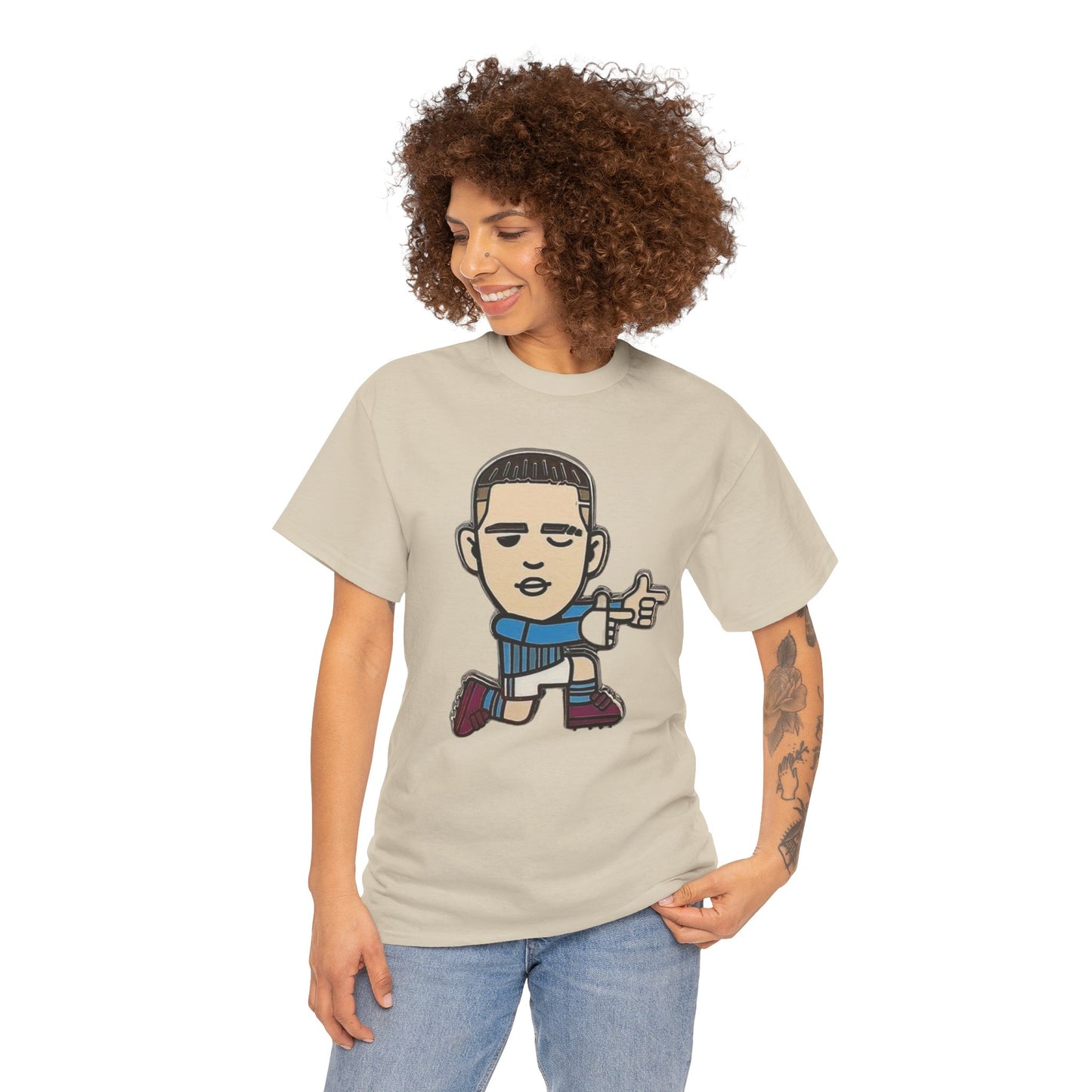 Phil Foden Cartoon Dance Pose Tee - Funky Character Graphic T-Shirt