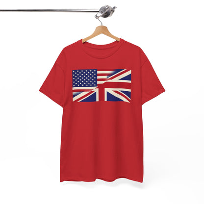 USA-UK Flag Graphic Tee — American British Union Jack Mashup T-Shirt