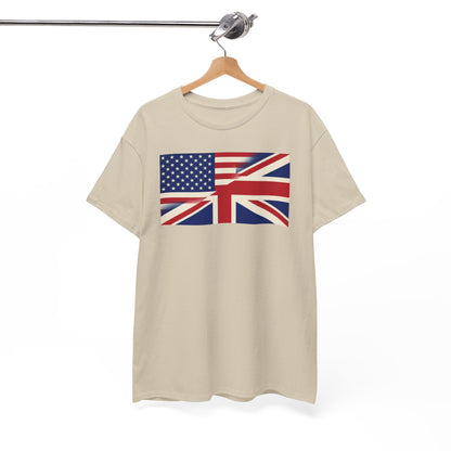 USA-UK Flag Graphic Tee — American British Union Jack Mashup T-Shirt