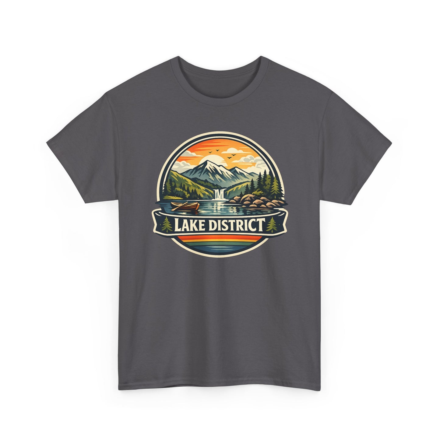 Lake District Graphic Tee — Scenic Mountain & Lake Camping Shirt