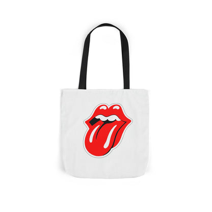 Rock & Roll Tongue Canvas Tote Bag — Retro Lip Graphic