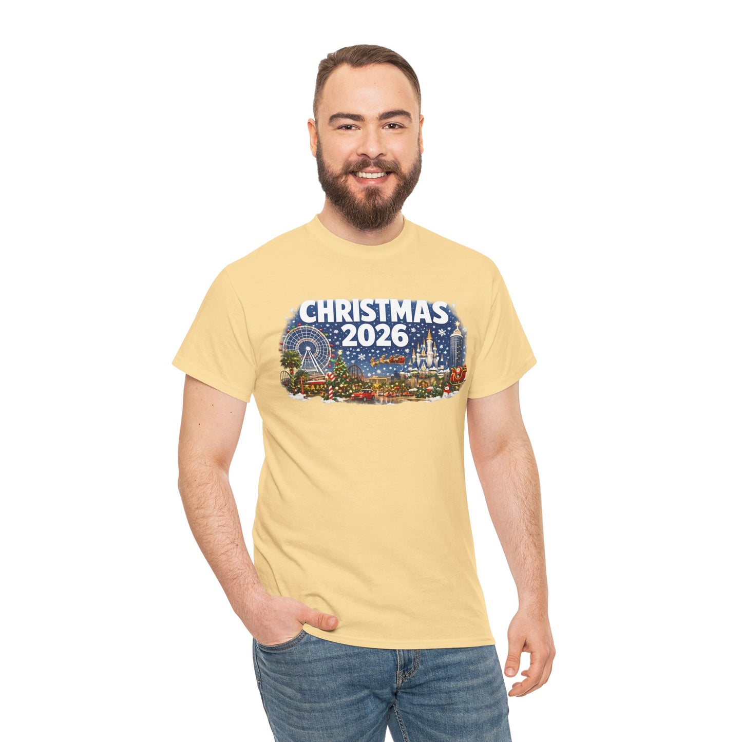 Christmas 2026 Holiday Tee — Festive Winter Village Graphic T-Shirt
