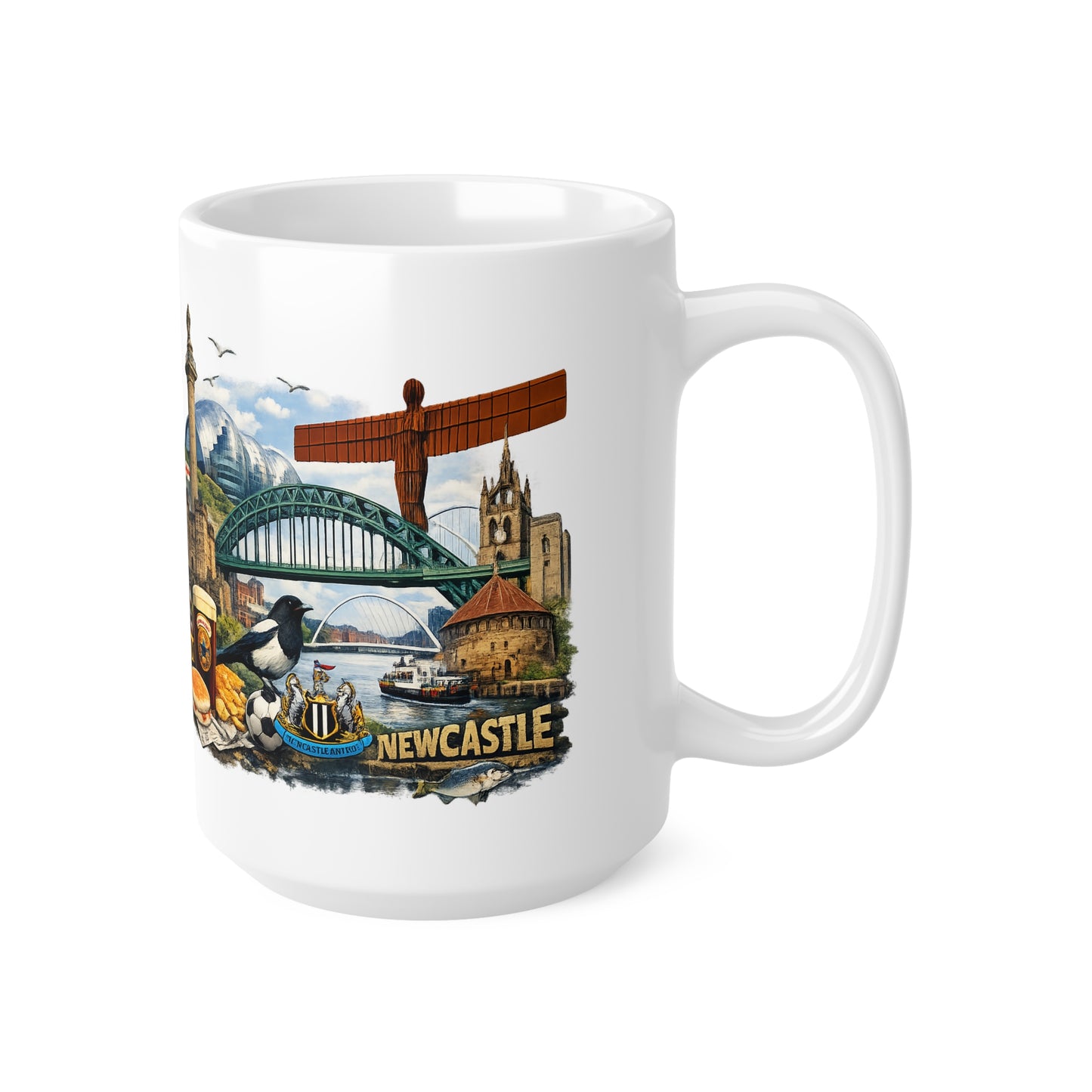 Newcastle Landmark Ceramic Coffee Mug — 11oz & 15oz Travel Souvenir