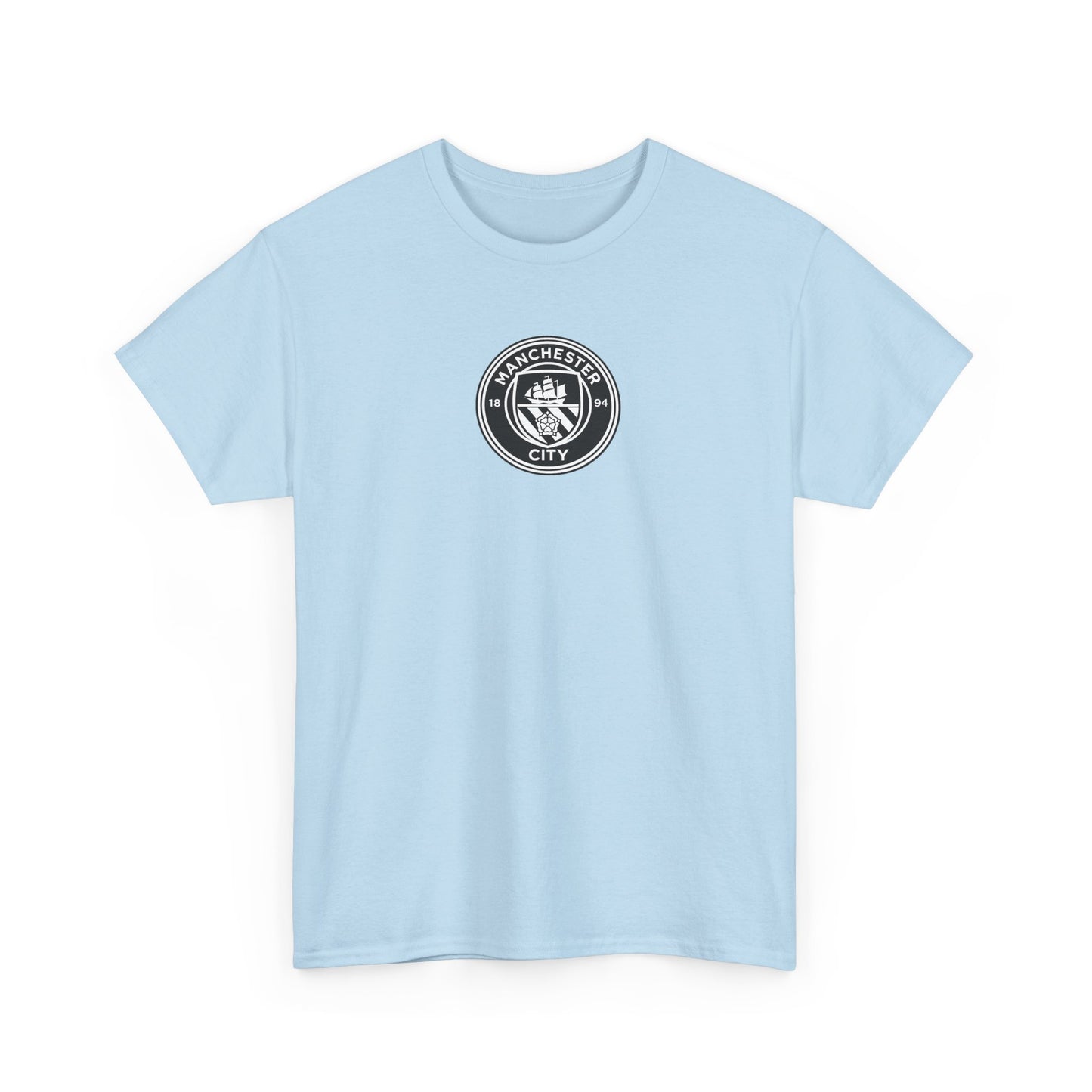 Man City Unofficial T-Shirt — Vintage Crest Logo Tee (Small Chest Emblem)