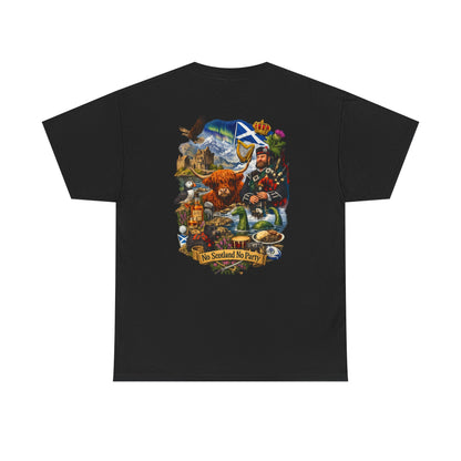 Scotland Collage T-Shirt — "No Scotland No Party" Scottish Heritage Tee