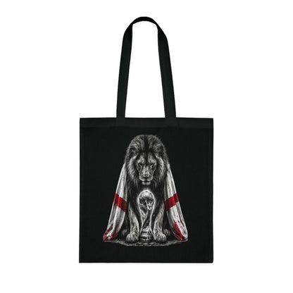 England Lion Tote Bag – Protective Lion Illustration Cotton Tote