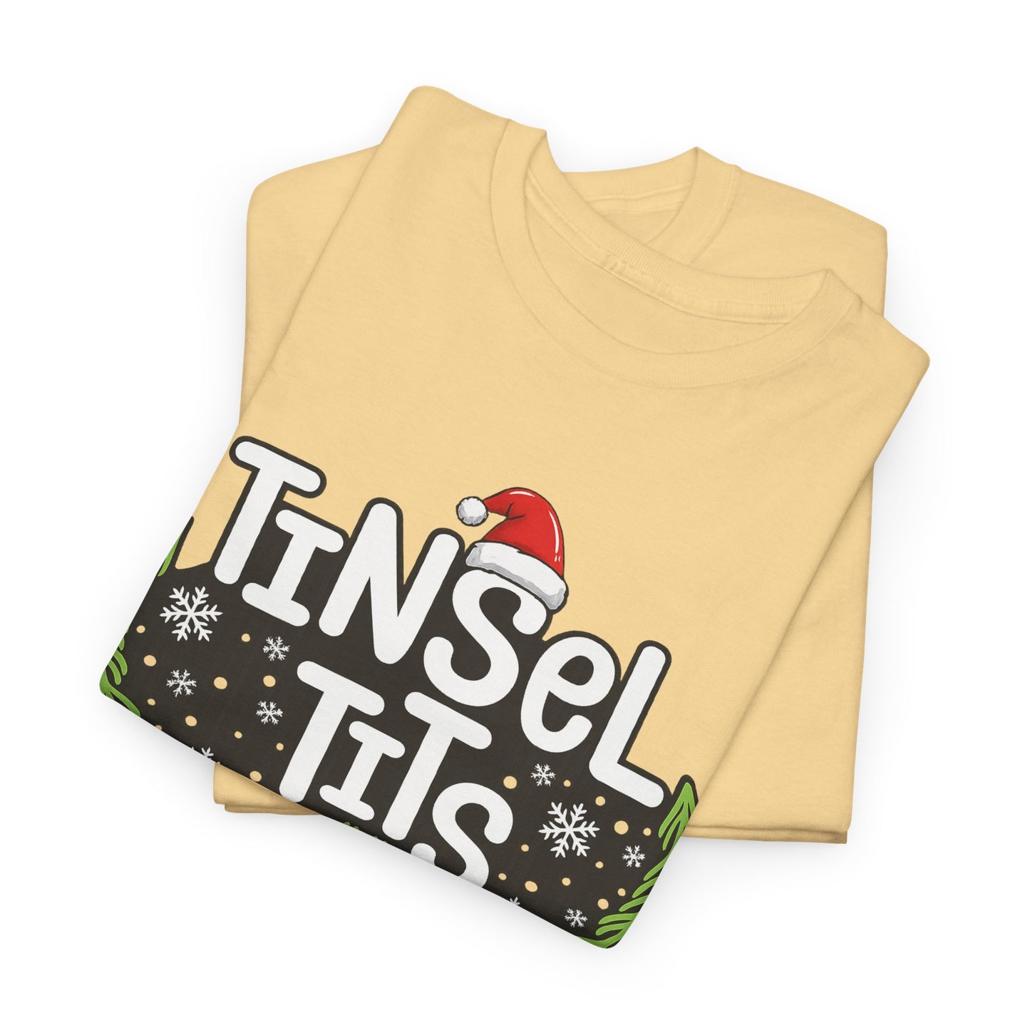 T-Shirt — "Tinsel Tits" Funny Christmas Wreath Holiday Tee