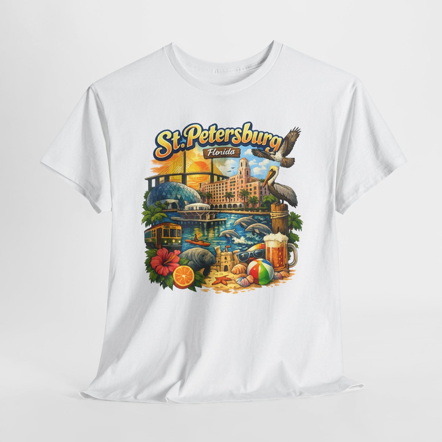 St. Petersburg Florida Retro Beach Scene T-Shirt