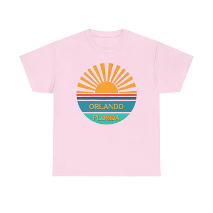 Orlando Florida Sunset T-Shirt – Retro Sunburst Vacation Tee