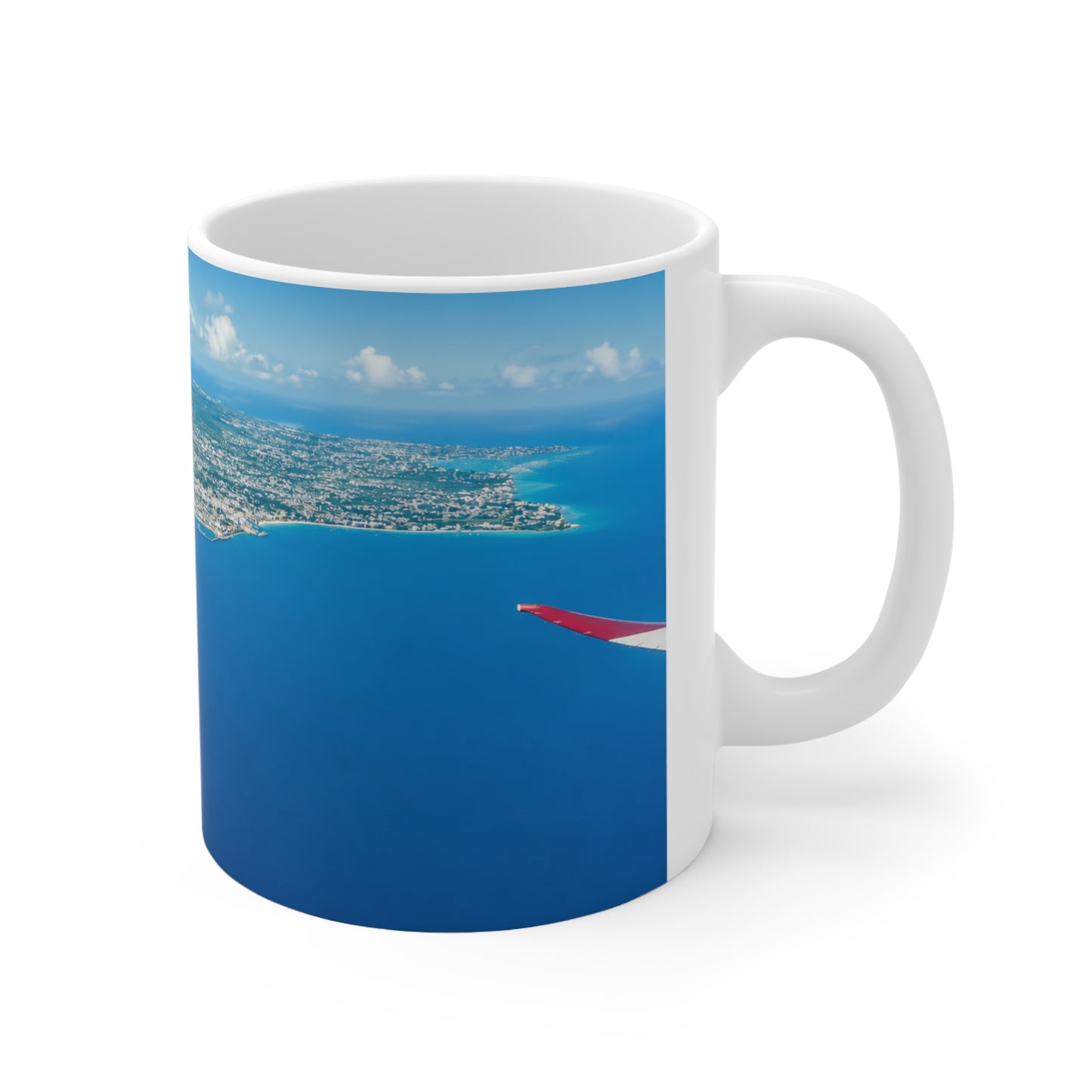 Barbados Coastal Aerial Photo Ceramic Mug — Ocean Blue 11oz & 15oz