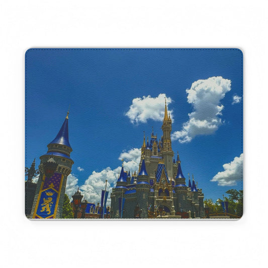 Disney Castle PU Leather Mouse Mat — Blue Sky Theme