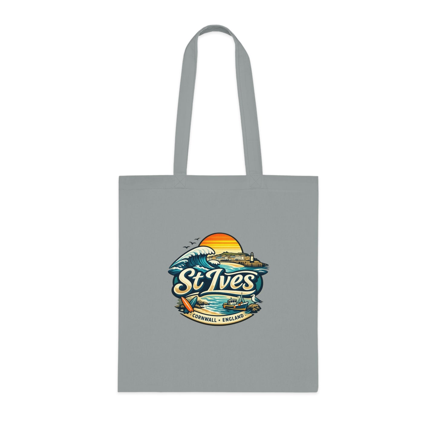 St Ives Beach Tote — Cornwall Surf Sunset Cotton Tote Bag