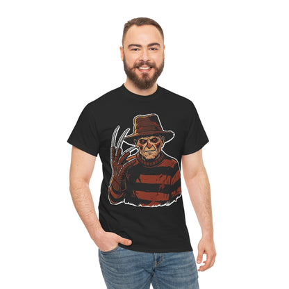 Freddy Krueger Horror Tee — Vintage Striped Nightmare Graphic