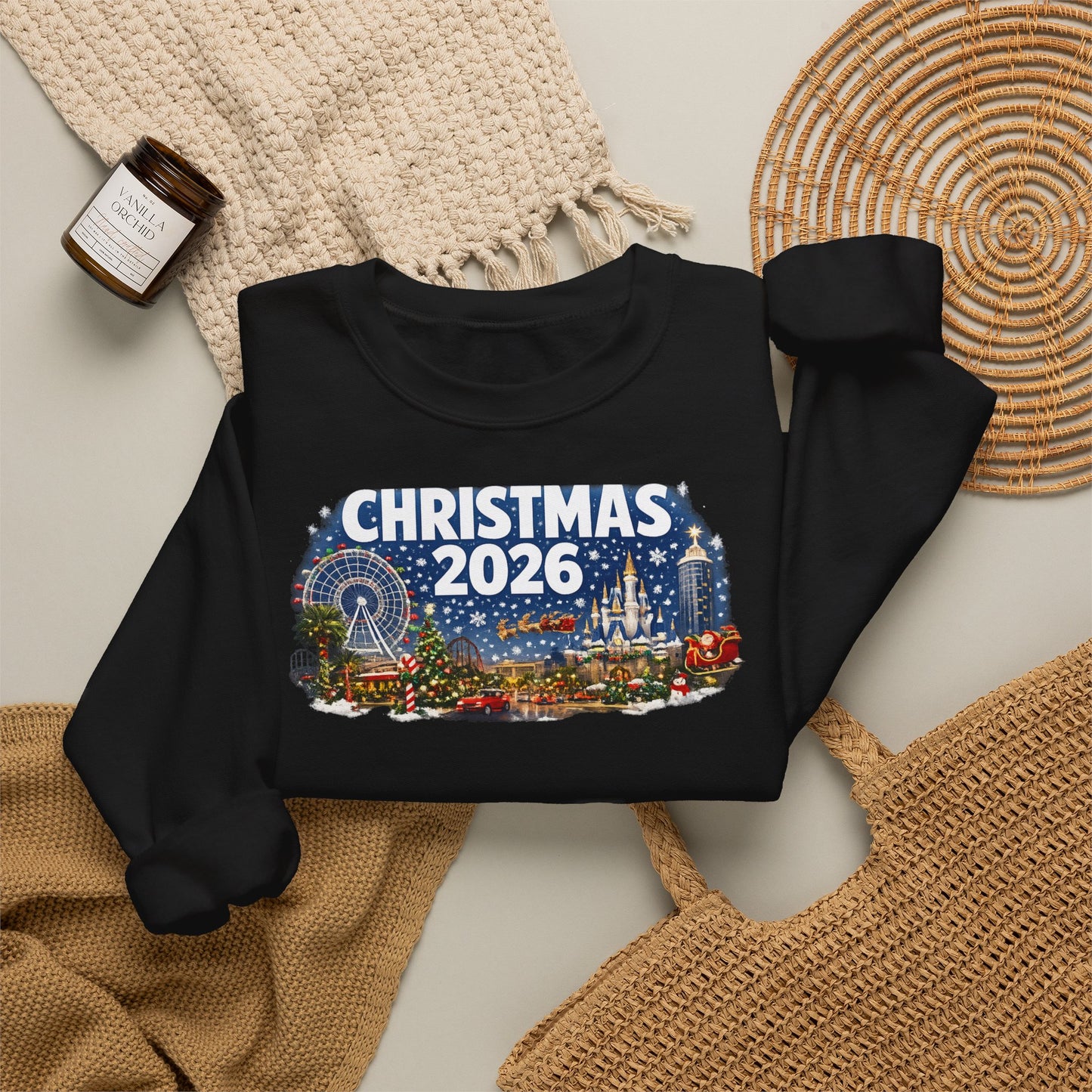 Christmas 2026 Holiday Sweatshirt – Festive Winter Cityscape Crewneck